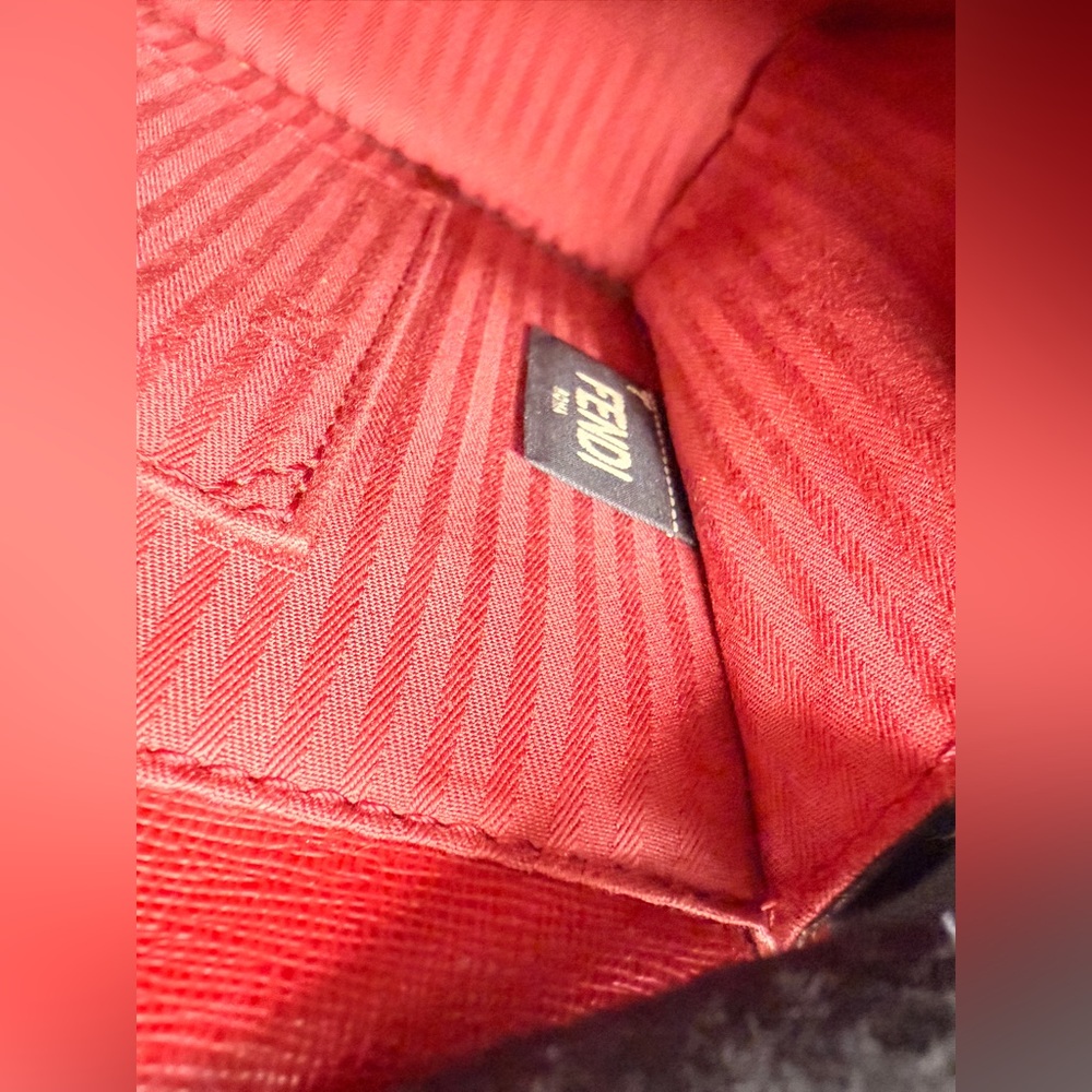 FENDI Demi Jour Red Leather Top Handle Bag - Picture 7 of 16